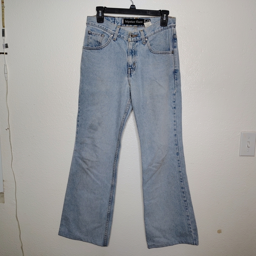 Vintage Rare 90's Levi's Silver Tab Hipster Flare Classic Light Denim Jeans Sz 7